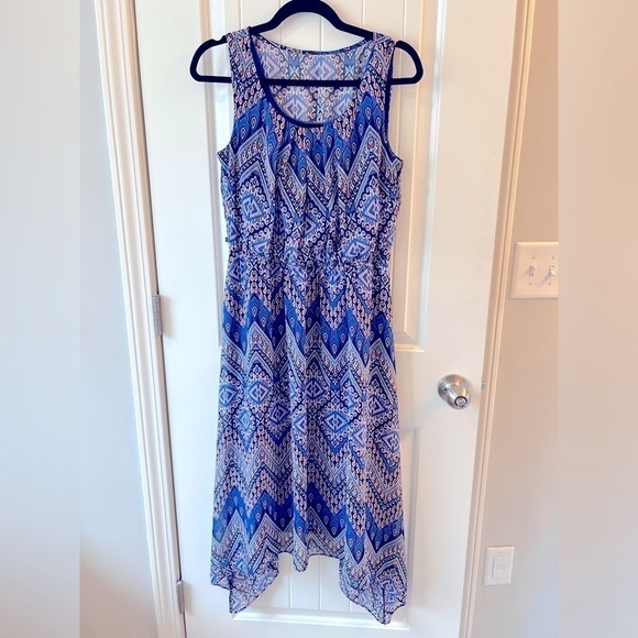 AB Studio Sleeveless Paisley and Geometric Print Dress Size M - Picture 1 of 4